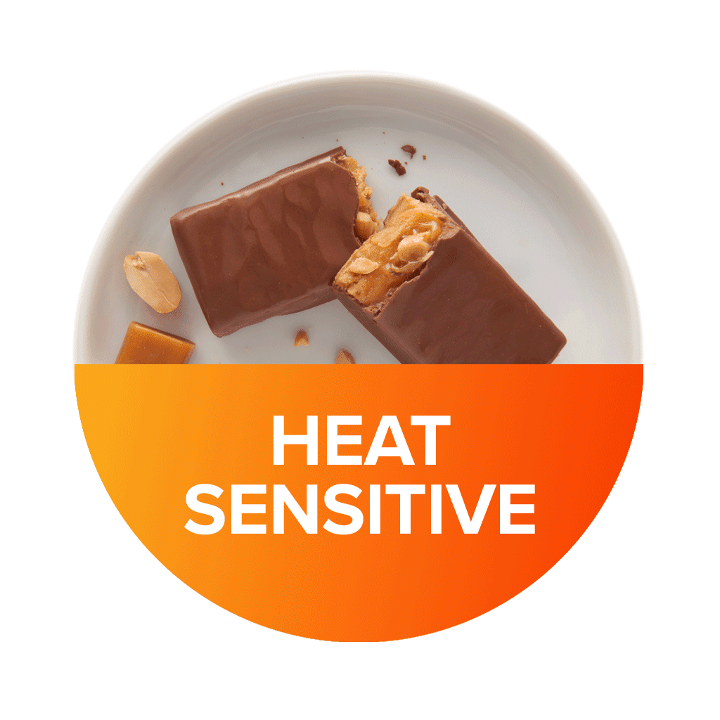 caramel nut heat sensitive