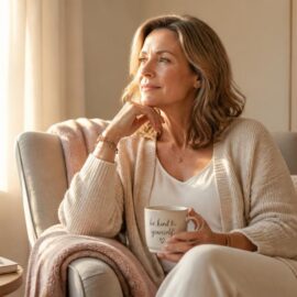 Midlife woman in soft morning light, reflecting on why her body feels different in menopause.